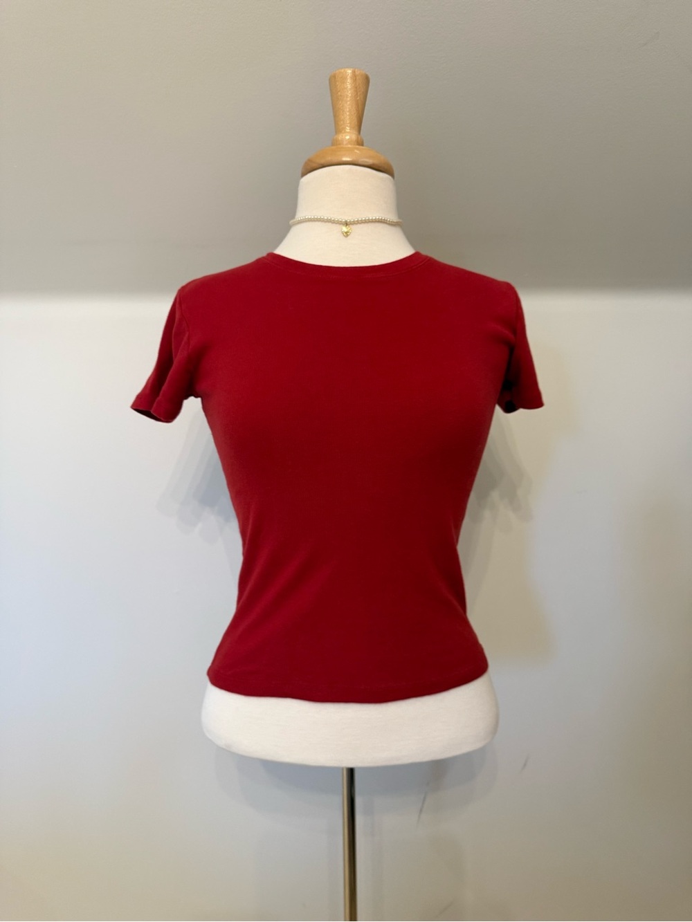 Brandy Melville Short Sleeve Crewneck Top - Hot Red
